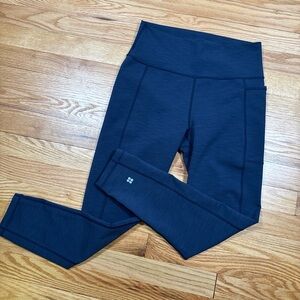 Sweaty Betty Super Sculpt Pocket 7/8 Yoga Leggings in Navy Blue Sz M